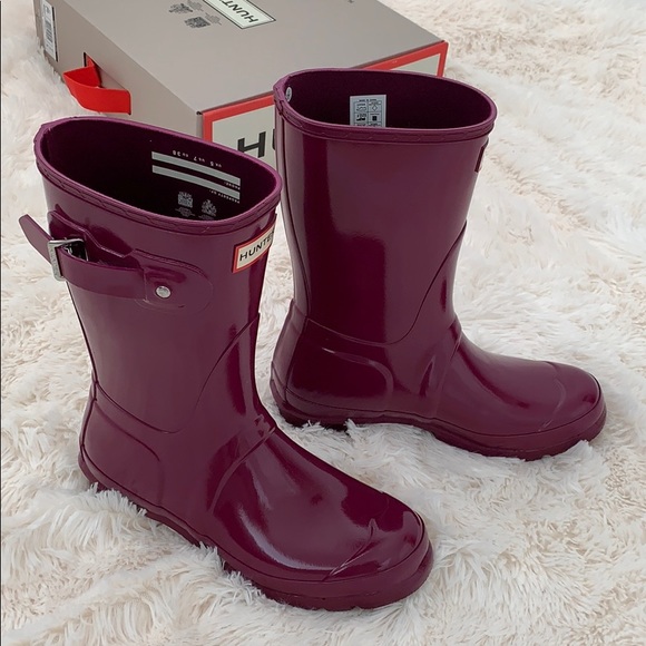 Hunter Shoes - Hunter original short glossy violet rain boots